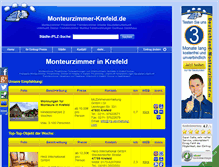 Tablet Screenshot of monteurzimmer-krefeld.de